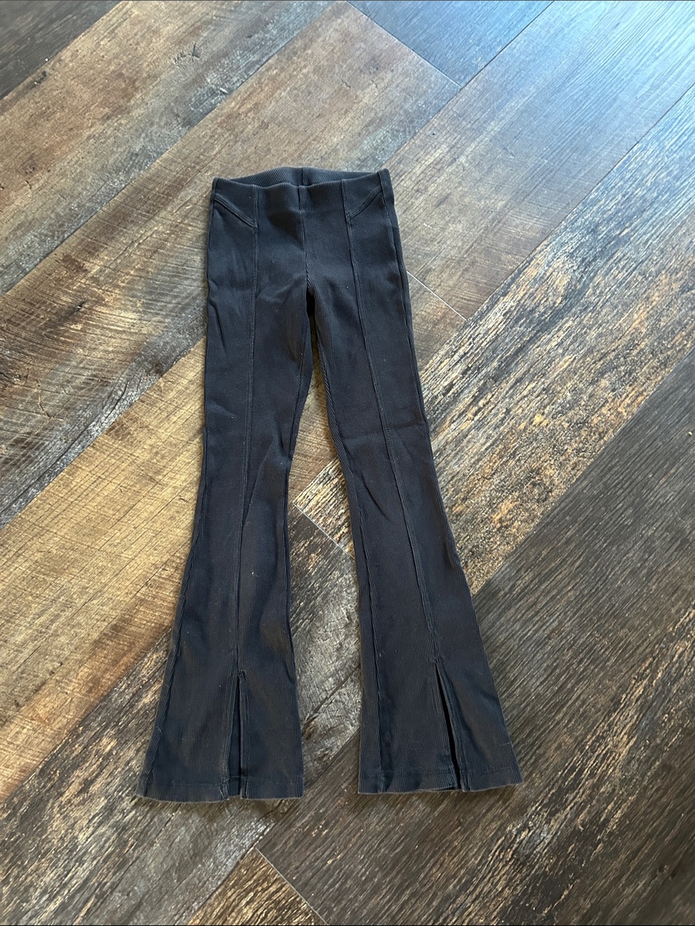 Black Flared Seam Detail Pants